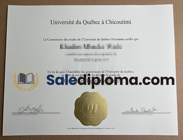 buy Université du Québec à Chicoutimi Certificate