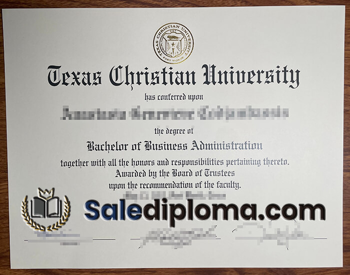 get Texas Christian University certificate