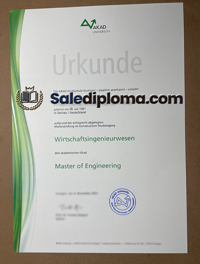 order Akad University certificate