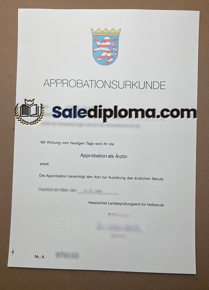 buy Approbationsurkunde certificate