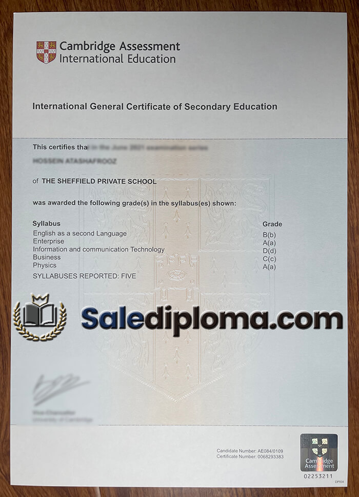 buy Cambridge Assessment International Education diploma.