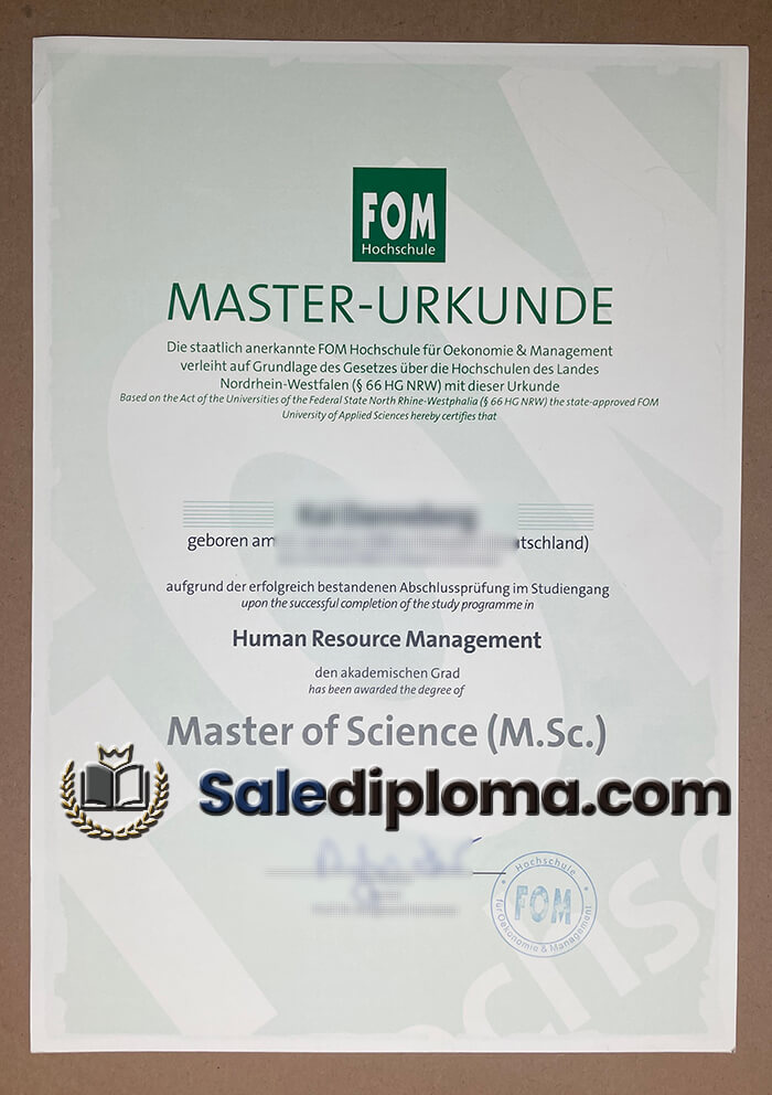 buy FOM hochschule fake certificate