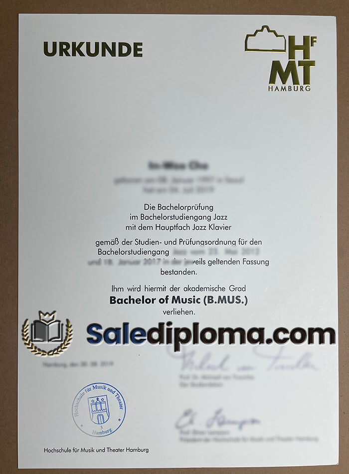 buy HfMT Hamburg diploma.