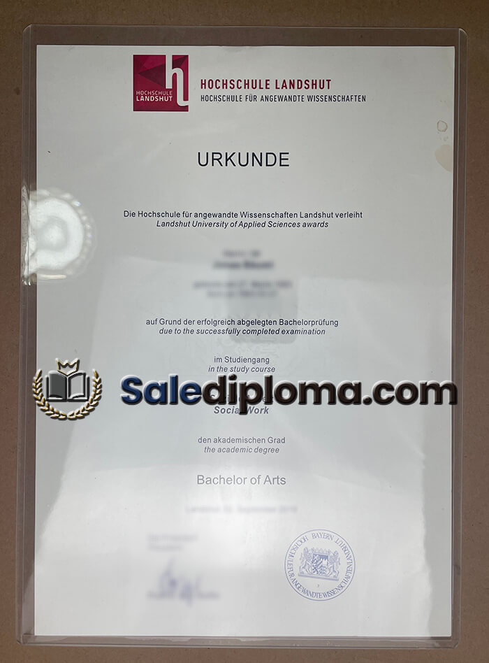 order Hochschule Landshut certificate