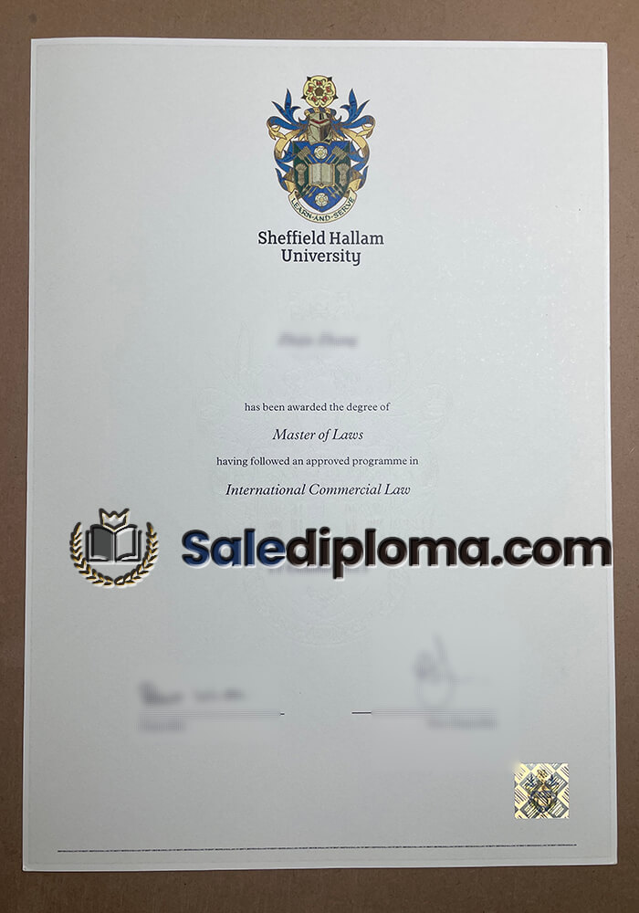 buy Sheffield Hallam University certificate