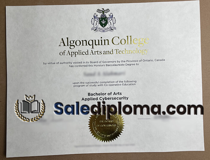 order Algonquin College diploma