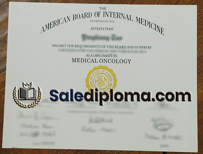 American Board of Internal Medicine certificate