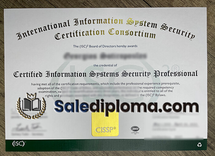 order CISSP fake certificate