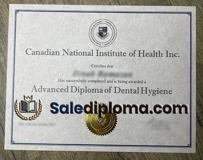 buy Canadian National Institute of Health Inc diploma