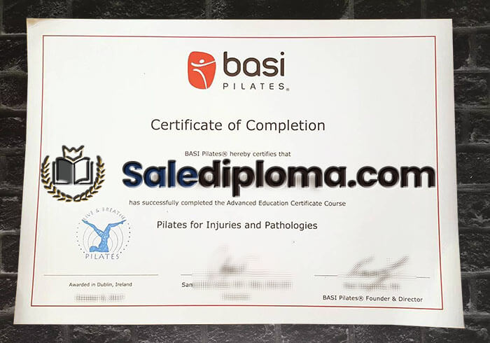 order Basi Pilates certificate degree