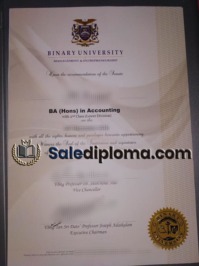 buy Binary University diploma