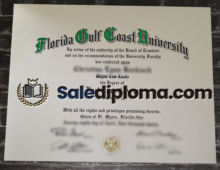 get Florida Gulf Coast University diploma
