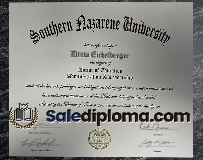 get Southern Nazarene University certificate