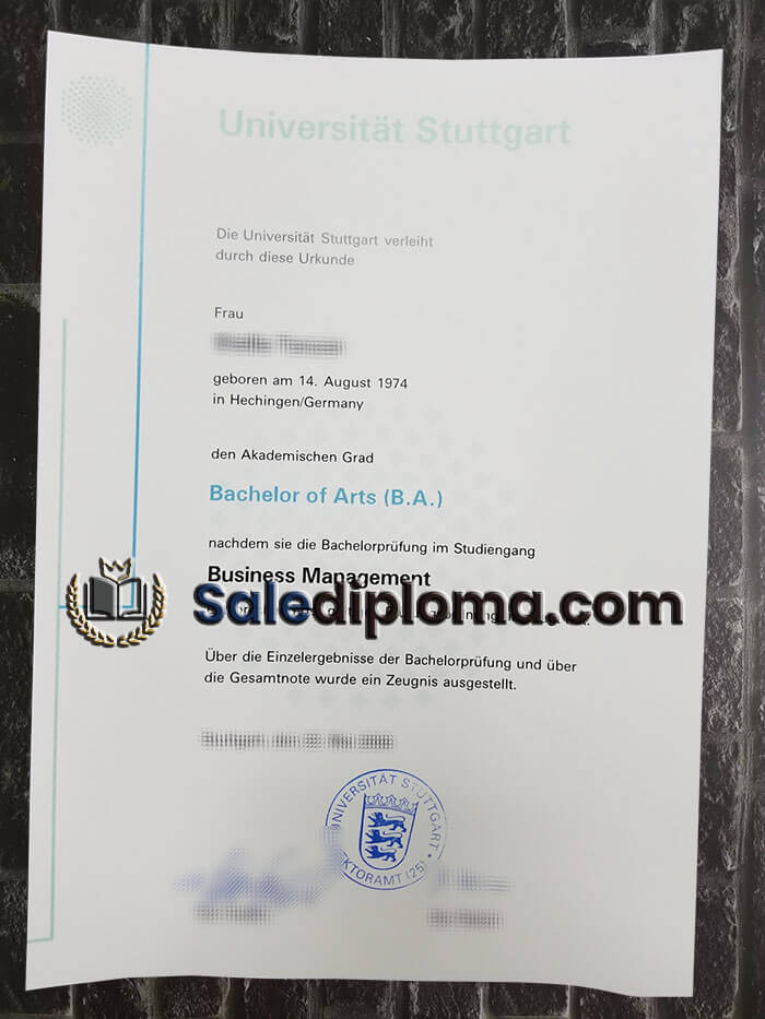 order Universitat Stuttgart certificate