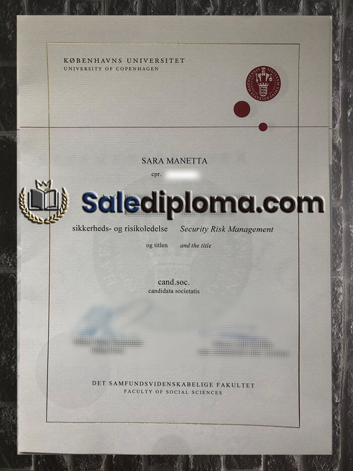 order University of Copenhagen certificate