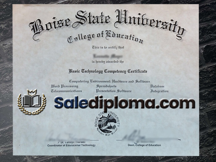 get boise state university certificate