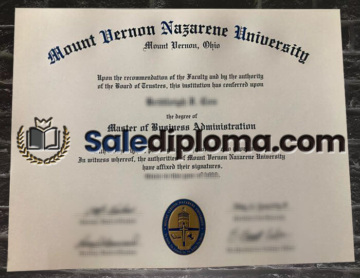 buy fake Mount Vernon Nazarene University diploma