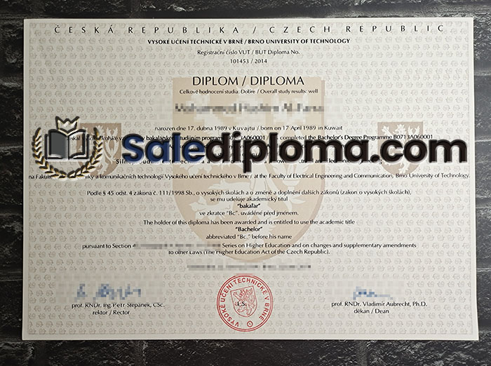 by fake brno university of technoligy diploma online