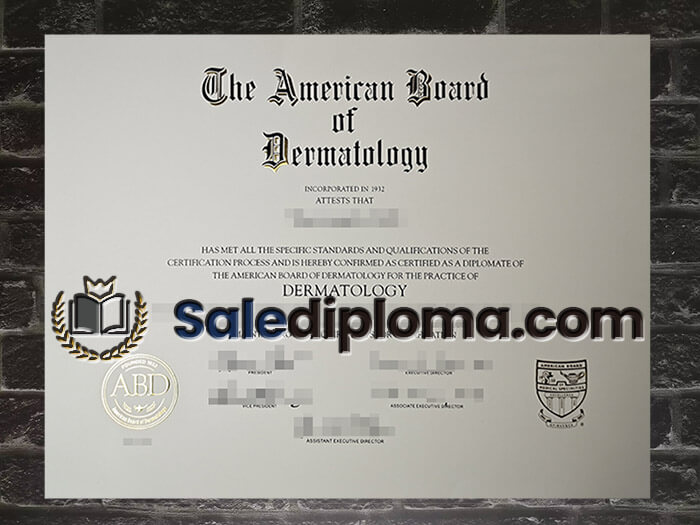 purchase fake American Board of Dermatology degree