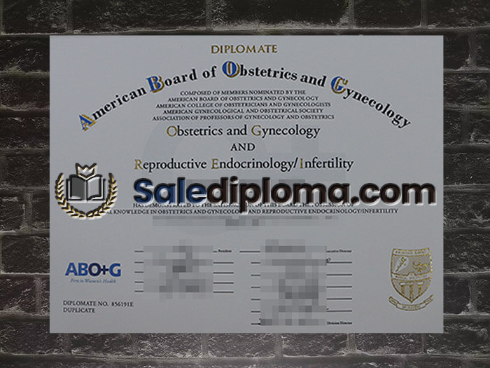purchase fake American Board of Obstetrics and Gynecology degree