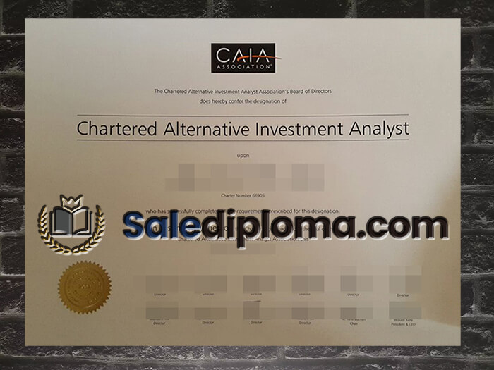 purchase fake Chartered Alternative Investment Analyst Association certificate