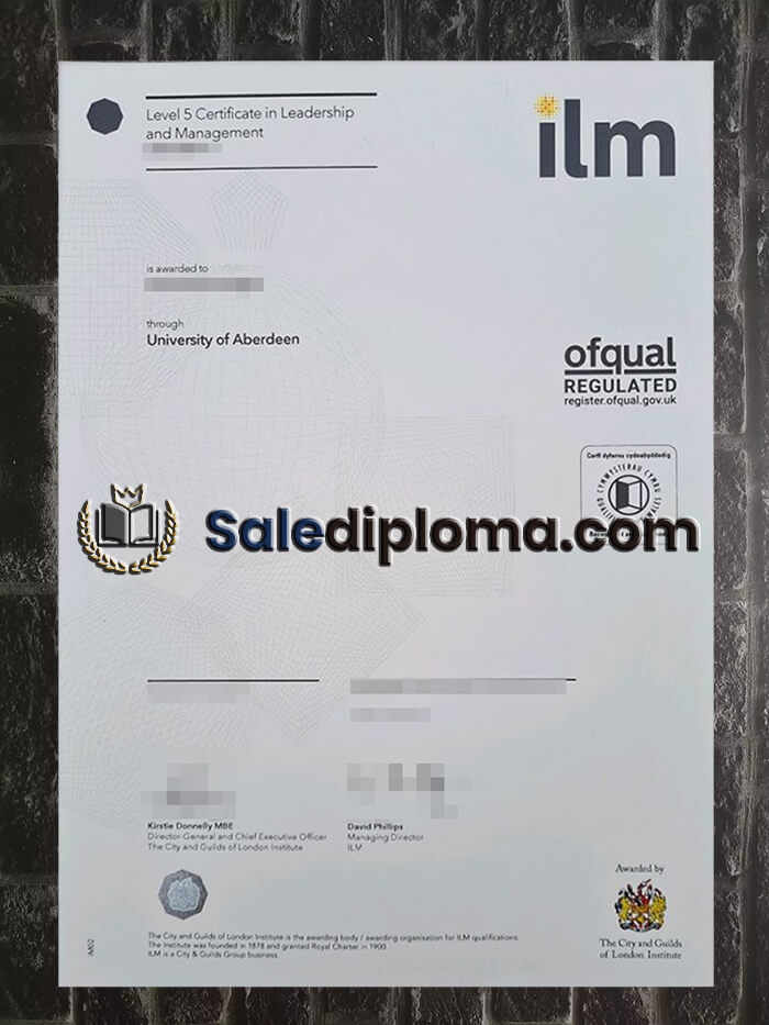 purchase fake City & Guilds ilm Level 5 Certificate