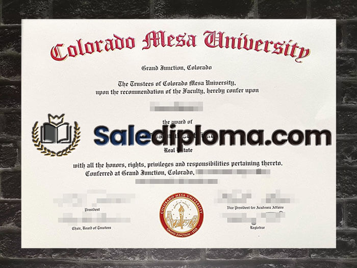 purchase fake Colorado Mesa University certificate