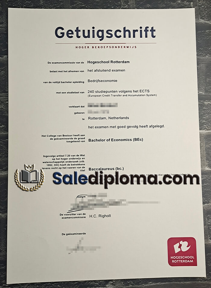 purchase fake Hogeschool Rotterdam certificate