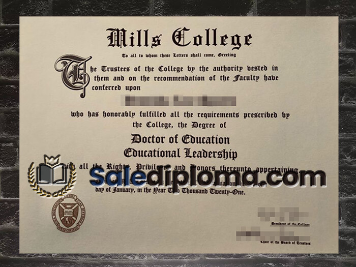 purchase fake Mills College degree
