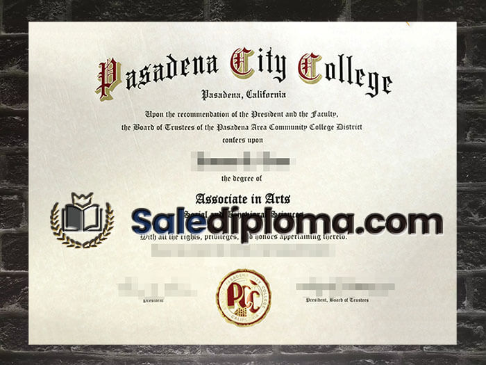 purchase fake Pasadena City College degree