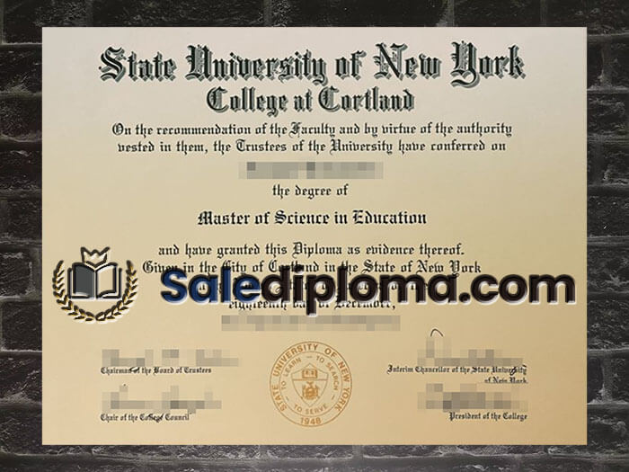 purchase fake State University of New York at Cortland degree