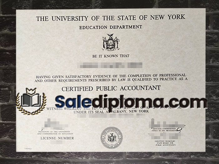 purchase fake University of The State of New York certificate