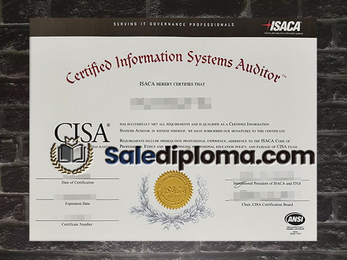 purchase fake CISA certificate