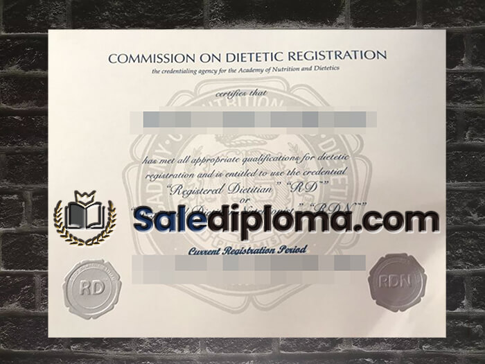 purchase fake Commission On Dietetic Registration certificate