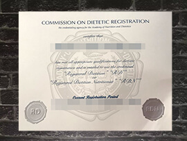 purchase fake Commission On Dietetic Registration certificate