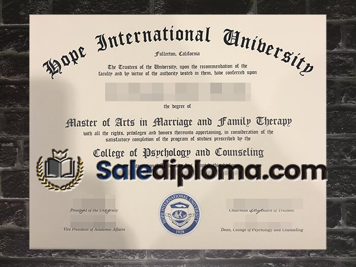 purchase fake Hope International University diploma