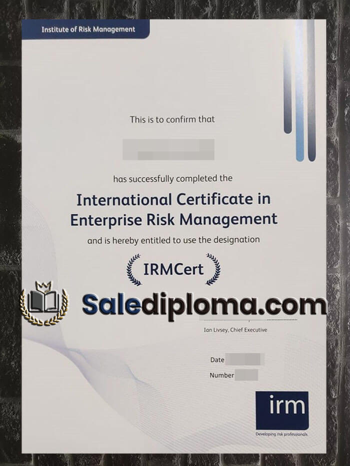 purchase fake Institute of Risk Management certificate