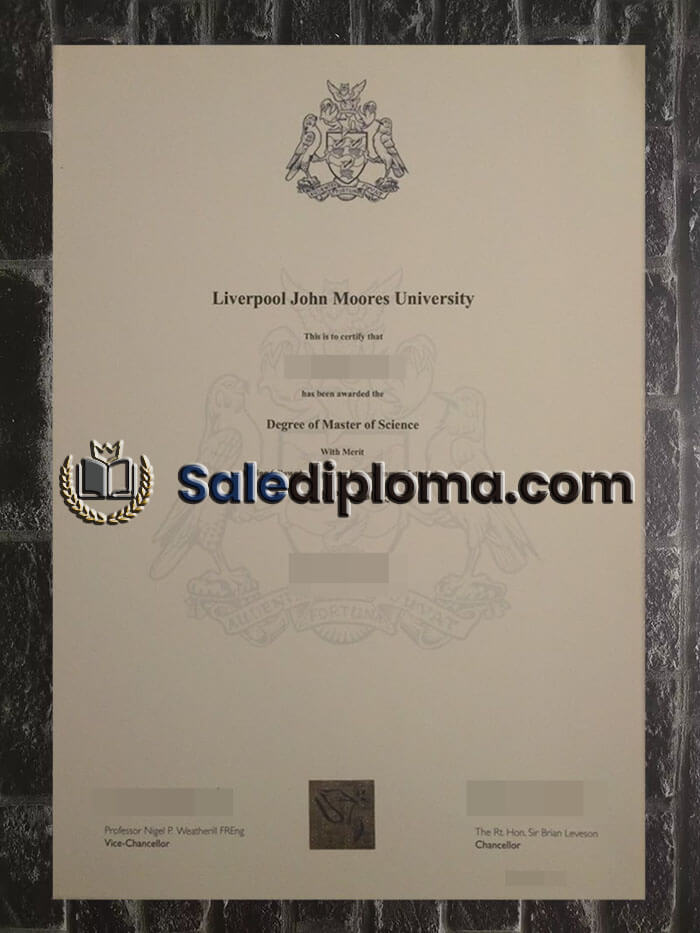 purchase fake Liverpool John Moores University diploma