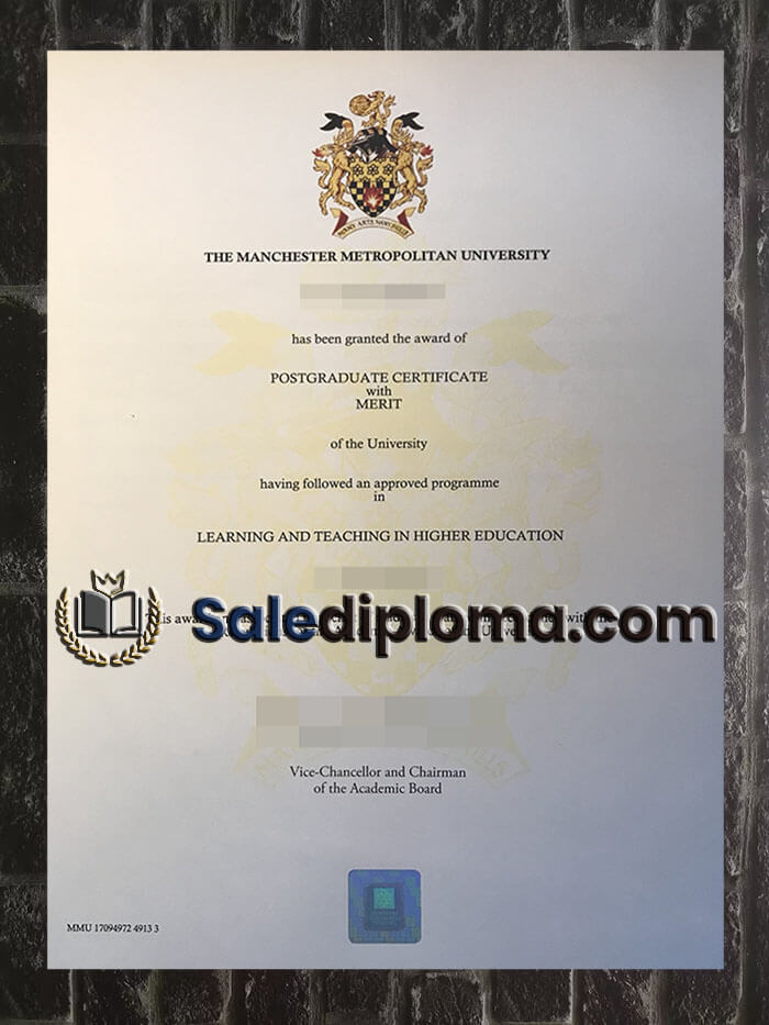 purchase fake Manchester Metropolitan University certificate