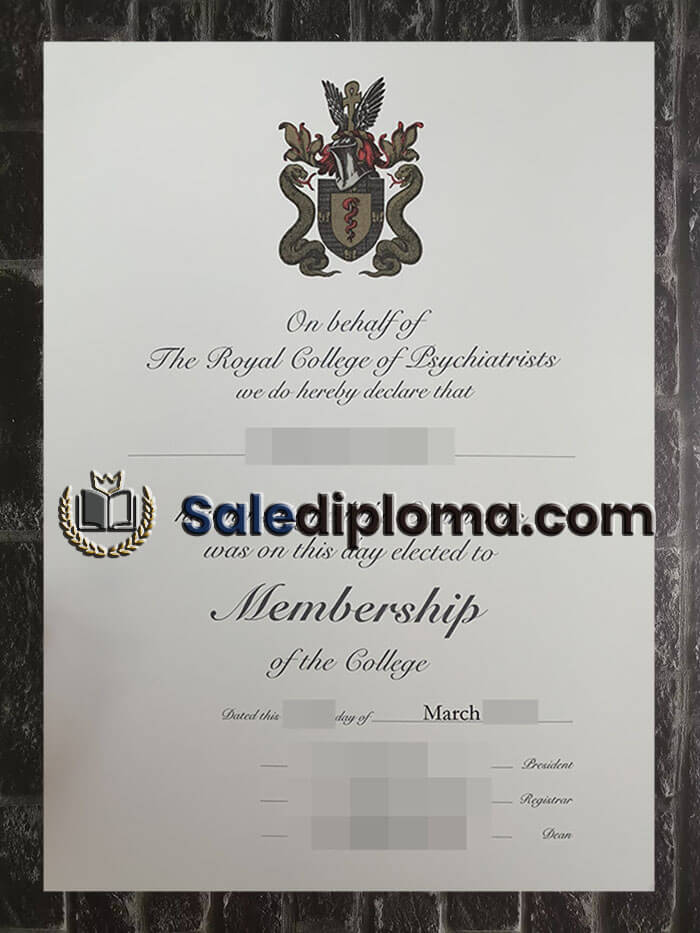 purchase fake Royal Gollege of Psychiatrists certificate