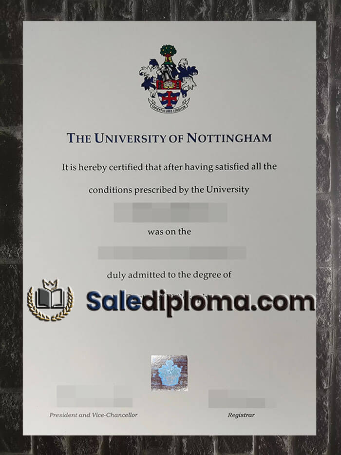 purchase fake University of Nottingham diploma