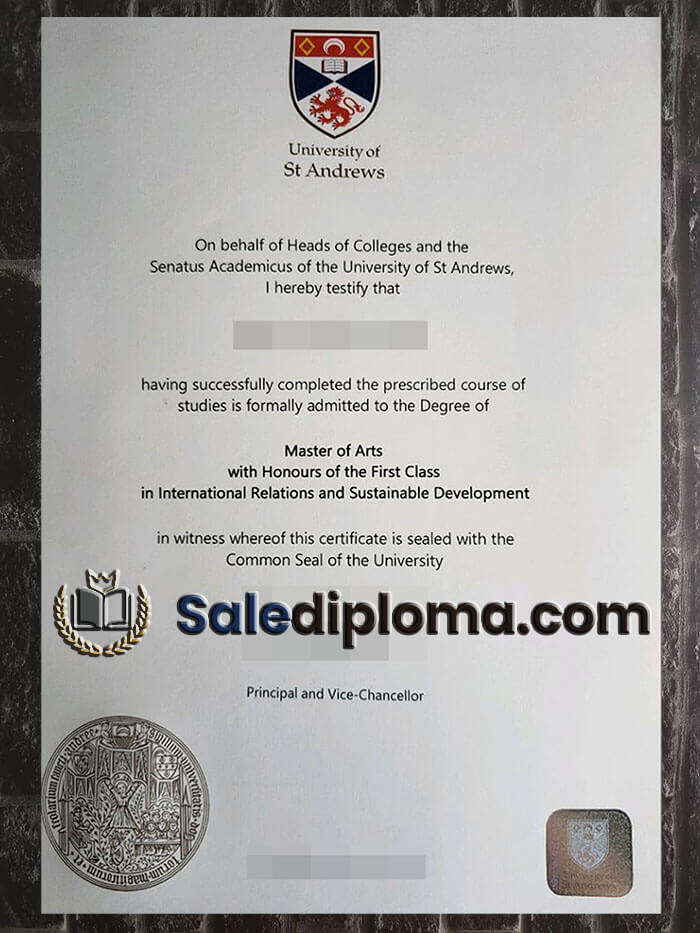 purchase fake University of St Andrews diploma