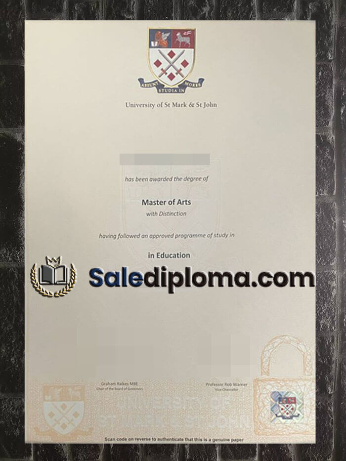 purchase fake University of St Mark and St John diploma