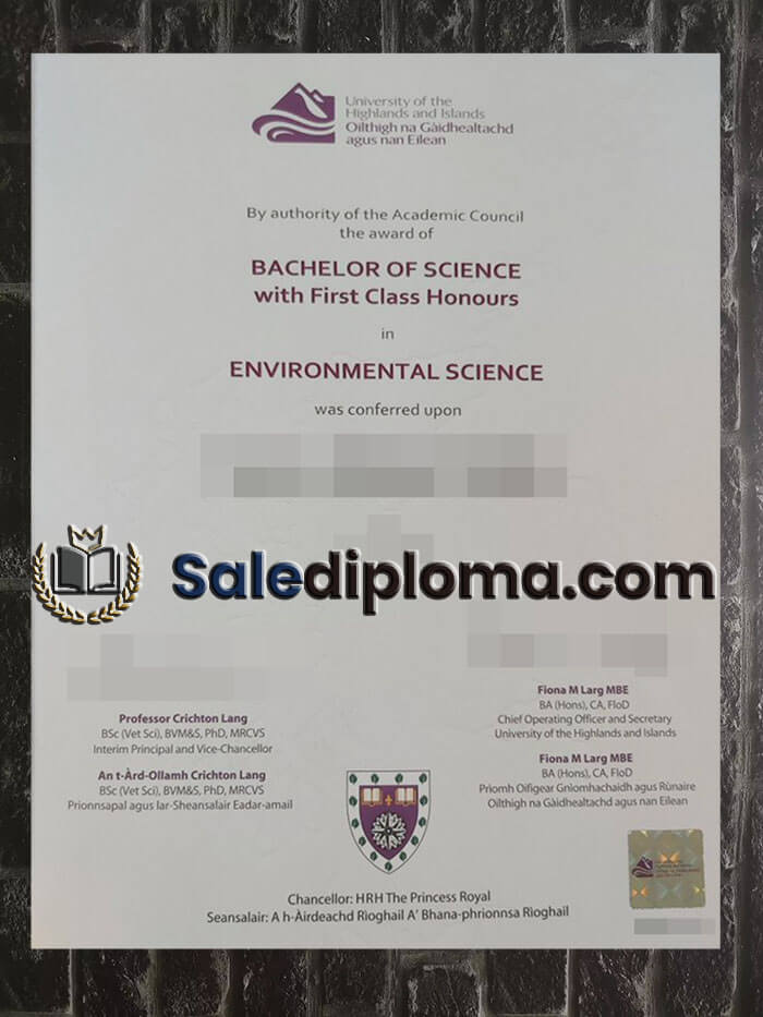 purchase fake University of the Highlands and Islands diploma