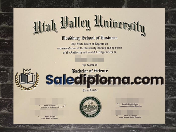 purchase fake Utah Valley University diploma