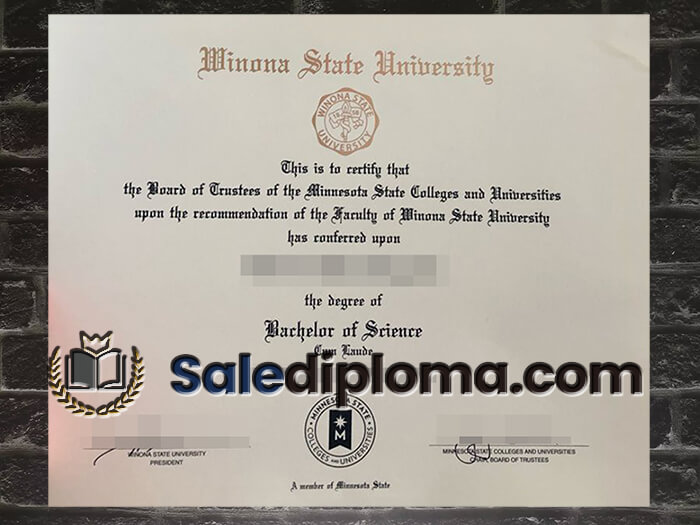 purchase fake Winona State University diploma