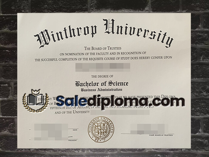 purchase fake Winthrop University diploma