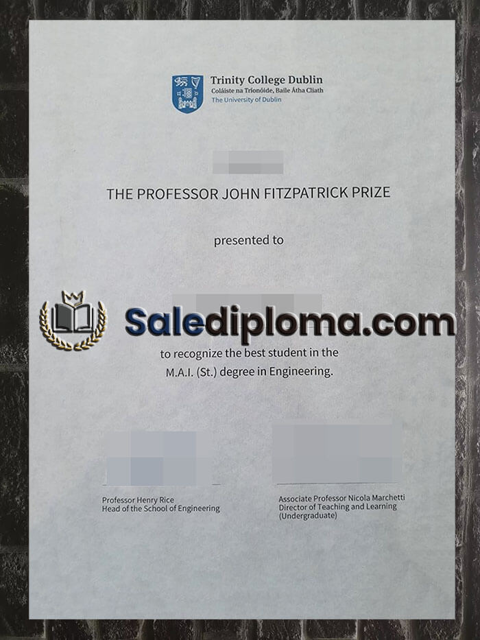 purchase fake Trinity College Dublin diploma