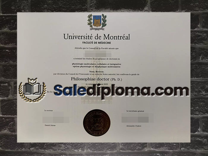 purchase fake Université de Montréal diploma