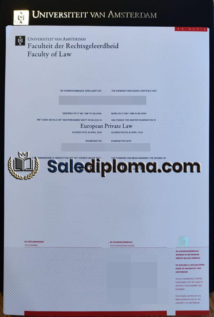 purchase fake Universiteit Van Amsterdam diploma